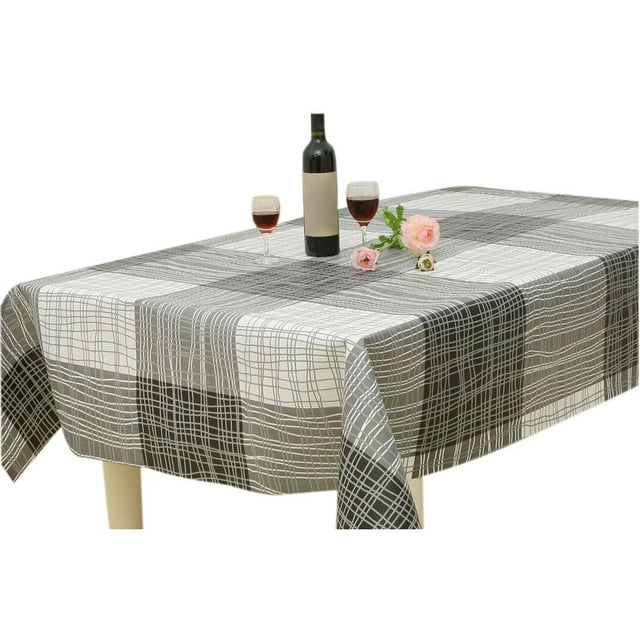 Nappe Décoration de table Maison PVC rectangle Nappe Maison à Carreaux PVC Nappe Imperméable Résistante à l'Huile