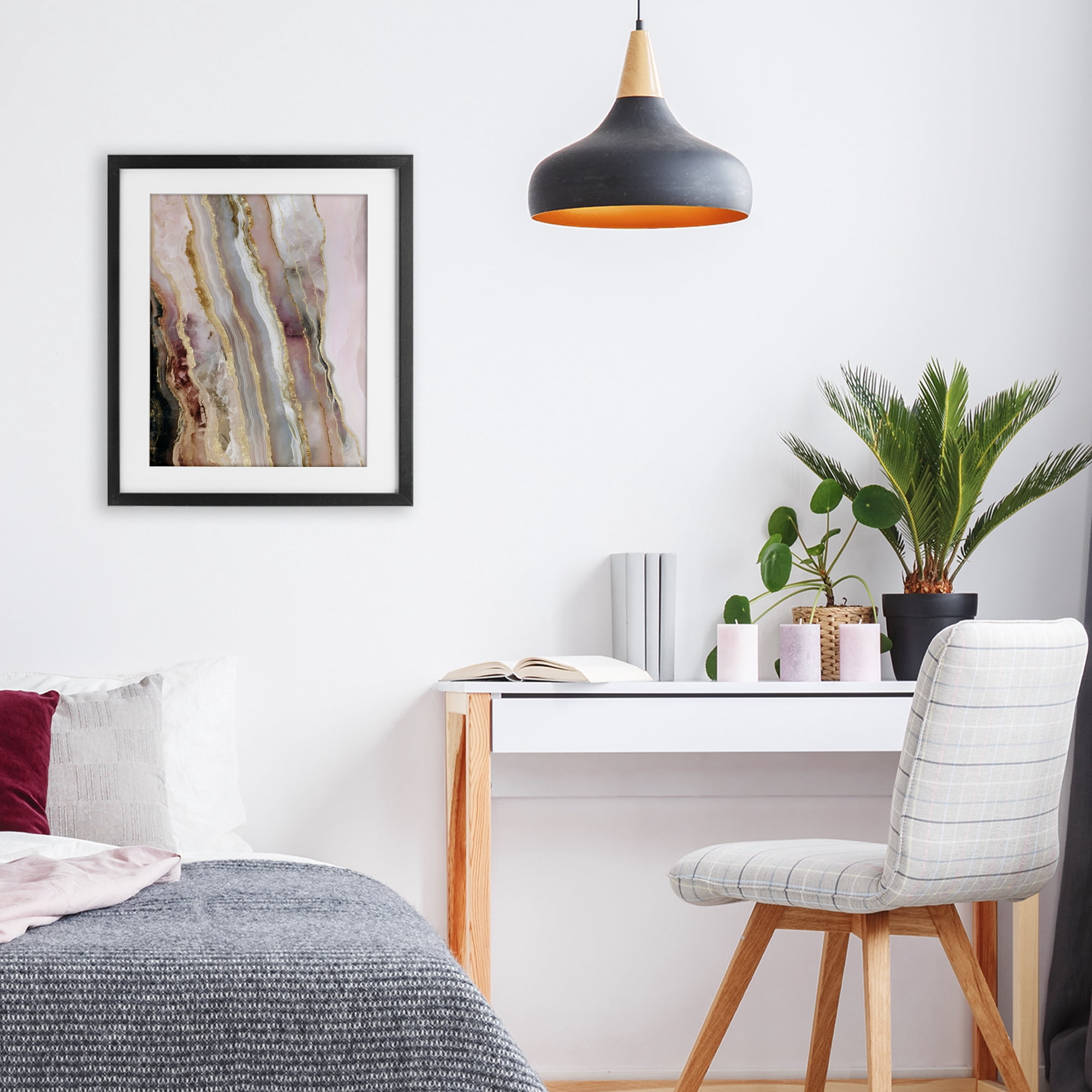 Stupell Industries Pastel Misty Gem Geode Black Framed Print Under Glass, design by Svetlana Aleynikova
