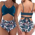 thumbnail image 3 of Nituyy Women Criss Cross Push Up High Waist Bikini Sets Swimsuit Bathing Suits, 3 of 6