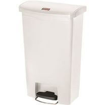 Rubbermaid® Slim Jim Rectangular Plastic Wastebasket, Step-On, 24 Gallons, White