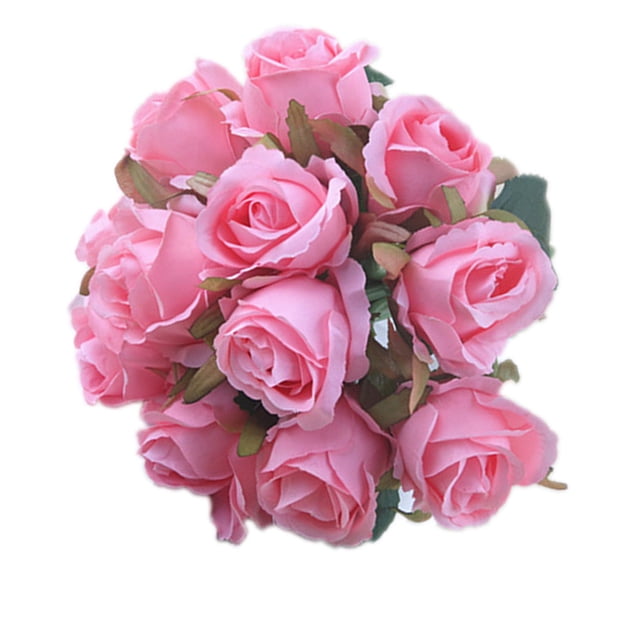 Flores de Rosas artificiales Wosthever 12 Piezas decoración rosa