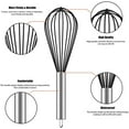 thumbnail image 4 of Juego de 3 batidores de silicona de 8"+10"+12", (actualizado) batidor de cocina batidor para cocinar, mezclar, batir, batir, revolver, negro, 4 of 5