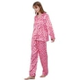 thumbnail image 3 of Tony & Candice Women's Classic Satin Pajama Set Adult Sleepwear (M,Pink Hearts), 3 of 4