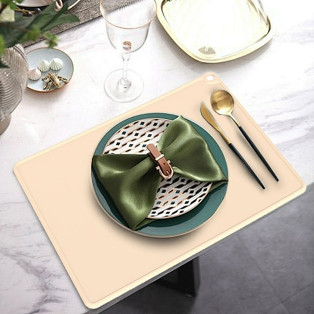 Placemat for Kitchen and Dining - Silicone Placemats For Kids Travel with Raised Edge Non Portable Washable 5 Styles - Non- Silicone Dining Mats for Everyday Use