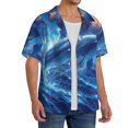 thumbnail image 2 of Fuzoiu Beautiful Ocean Dolphin Print Men's Casual Short,Men's Short Sleeve Shirt,Mens Casual Button Down Shirts,Cuban Collar Summer Shirt for Beach, Vacation, and Outdoor Activities-XX-Large, 2 of 5