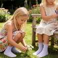 thumbnail image 5 of FSYBOA Girls Knited Socks, Soft Stretchable Casual Summer Kids Crew Socks Purple Size 1-3T, 5 of 5