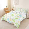 thumbnail image 3 of Castle Fairy Simple Outline Shark Reef Sketch Bedding,Neon Line Ocean Creature Repeat Print Duvet Cover Full,Lime Cyan,Reversible,3pcs,No Comforter,1 Duvet Cover and 2 Pillowcases, 3 of 6