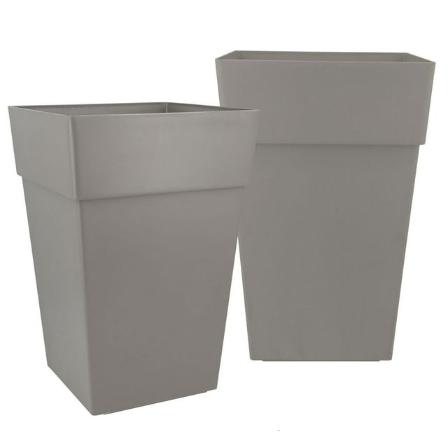 Jardinière Ollie de la collection Plus, gris foncé, ensemble de 2