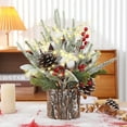 thumbnail image 2 of Zatoumnr Newest Artificial Mini Christmas Trees Prelit, Indoor Christmas Decorations with Lights, Small Xmas Trees with Berry/Pinecone - Tabletop Decor Party Holiday Supplies, 2 of 6