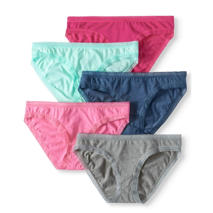 Juniors Cotton Stretch Bikini Panty, 5 pack