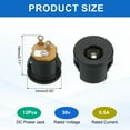 thumbnail image 2 of Uxcell 12pcs DC5525 Power Jack, 30V 0.5A 5.5x2.5mm 3 Pin DC Power Female Panel Mounting Connector Socket with Metal Nut Washer for Electronics Devices, Black 14x14x18mm, 2 of 6