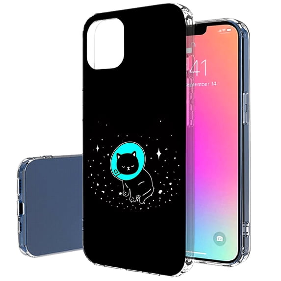 TalkingCase Slim Phone Case Compatible for Apple iPhone 14 Pro Max, Cat in Space Print, Lightweight, Flexible, Soft, Printed in USA