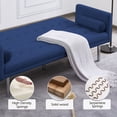 thumbnail image 2 of Zechuan Futon Tufted Back Convertible Sofa 68” Twin Size Bed - Blue, 2 of 9