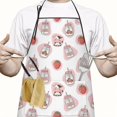 thumbnail image 2 of White Cow Strawberry Jar Pattern Apron-Garden Aprons for Women with Pockets-Cotton Linen Waterproof Kitchen Cooking Gardening Aprons Adjustable for Kitchen,Cooking,BBQ and Salon 33x27 Inch, 2 of 7