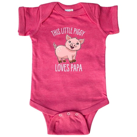 

Inktastic This Little Piggy Loves Papa- cute Gift Baby Boy or Baby Girl Bodysuit