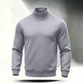 thumbnail image 5 of Mens Turtleneck Sweatshirt Long Sleeve Warm Regular Fit Casual Fall Winter Pullover Tops Gray XL, 5 of 9