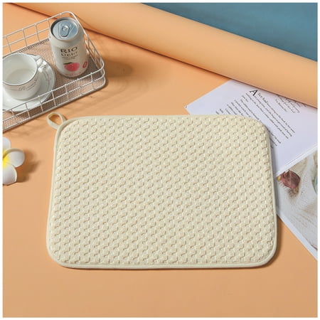 

2PCS Absorbent and Quick Dish Drying Mat Heat-Resistant Table Protective Pad for Home Household Office Yellow 30 By 40