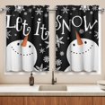 thumbnail image 3 of Winter Christmas Kitchen Curtains Valances 3 Piece Set,Merry Xmas Snowman Let it Snow Elk Reindeer Snowflake Rod Pocket Farmhouse Cafe Curtain Over Sink Window for Holiday Decor 36 Inch, 3 of 7