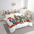 thumbnail image 3 of Manfei Xmas Nutcracker Soldier 7-Piece Twin Bedding Sets,Rainbow Christmas Tree Bedding Comforter Set,Red Blue Green White Sheet Sets For Child,Breathable Home Decor Reversible, 3 of 8