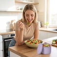 thumbnail image 6 of 2PCS 10 OZ Silicone Food Storage Container with Lid Round Portable Airtight Leakproof Salad Bowl Reusable Meal Prep Container for Soup Stew Leftovers Microwave Fridge Dishwasher Safe BPA Free(Purple), 6 of 6