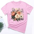 thumbnail image 3 of ICHUANYI Women's Summer Tops Fashion Crewneck Floral Print Short Sleeve T Shirt Casual Loose Shirts New Style, 3 of 3