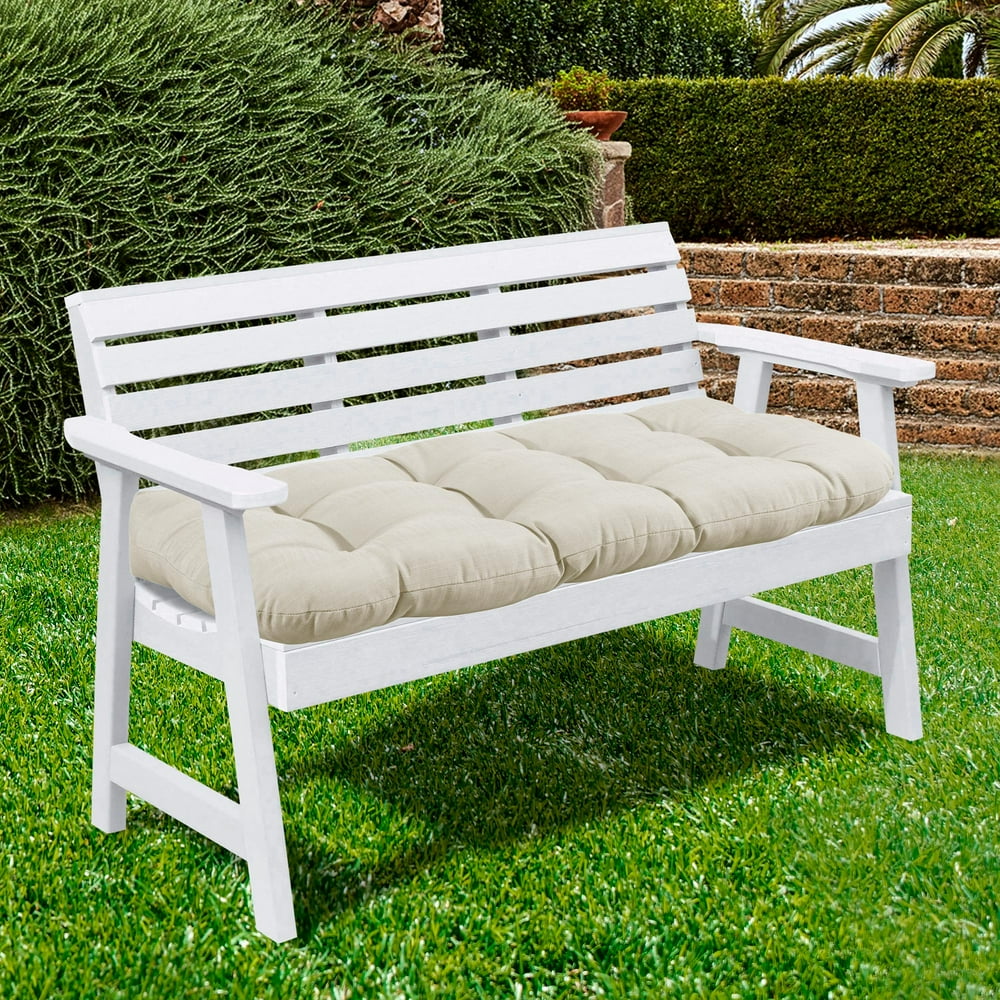 Sweet Home Collection 44" x 19" Tufted Outdoor Loveseat Cushion Cream