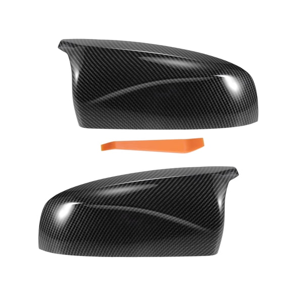 Unique Bargains 1 Pair Car Rear View Mirror Cover Cap Replacement Carbon Fiber Pattern for BMW X5 X6 2008-2013