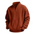 thumbnail image 4 of DJDLJWCJ Boys Zip Up Sweatshirts Stand Collar Long Sleeve Solid Color Sweatshirt Comforty Lightweight Full Zipper Jacket Orange Size 3T, 4 of 9