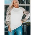 thumbnail image 1 of Camiseta informal de manga de burbuja con estampado de leopardo, camisetas ajustadas de moda de manga larga suelta con cuello redondo, ropa de mujer zhangyuxiang unisex, 1 of 1