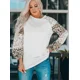 thumbnail image 1 of Camiseta informal de manga de burbuja con estampado de leopardo, camisetas ajustadas de moda de manga larga suelta con cuello redondo, ropa de mujer zhangyuxiang unisex, 1 of 1