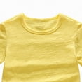 thumbnail image 5 of NOLDARES Girls Short Sleeve Summer T Shirt Crewneck Rolled Cuffs Fashion Shirts Tee(Yellow,150), 5 of 7
