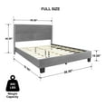 thumbnail image 2 of Better Home Products Giulia Full Gray Faux Leather Upholstered Platform Bed, 2 of 7