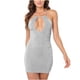 thumbnail image 1 of Mini vestido de falda a la cadera cómodo de Color sólido sin mangas con tirantes de verano para mujer Pompotops  qwe12946, 1 of 5