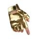thumbnail image 1 of Guantes de cuero sintético estilo punk para hombre, de medio dedo, huecos, dorados, 1 of 5