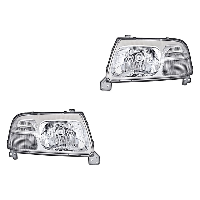 par de faros depo tracker 2005 a 2007 chevrolet, faros delanteros izquierdo y derecho con lente claro y reflector interno visible, montaje para iluminación automotriz, par completo DEPO.