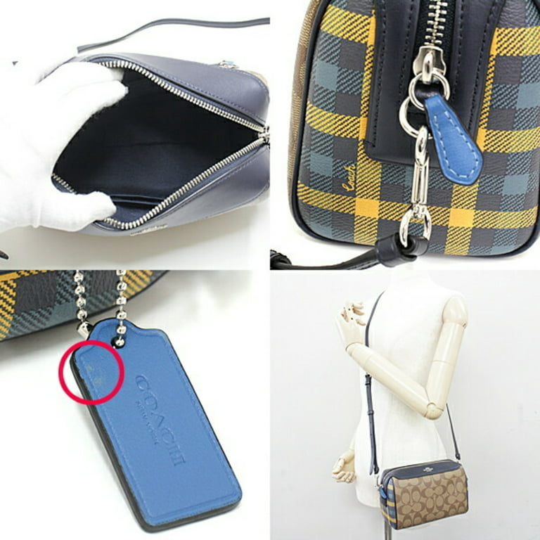 Coach Navy Blue Signature Coated Canvas and Leather Jes Camera