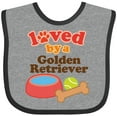 thumbnail image 3 of Inktastic Golden Retriever Loved by a Boys or Girls Baby Bib, 3 of 4