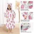 thumbnail image 3 of FORMRS Wearable Blanket Hoodie with Sleeves for Kids Cozy Flannel Sweatshirt, Pink Popsicle Pattern, 3 of 7