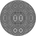 thumbnail image 1 of Ahgly Company Machine Washable Indoor Round Transitional Dark Gray Area Rugs, 8' Round, 1 of 7