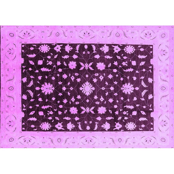 Ahgly Company Indoor Rectangle Oriental Purple Traditional Area Rugs, 2' x 4'