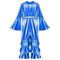 thumbnail image 4 of iiniim Kids Girls Long Flare Sleeve Retro Disco Jumpsuits Movie Star Singer Rave Party Bodysuits Royal Blue 8, 4 of 7