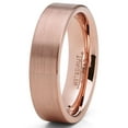 thumbnail image 2 of Metal Masters Mens Classic Flat Brushed Tungsten Carbide Wedding Band Rose GoldTone Comfort-Fit 6mm, 2 of 6