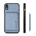 thumbnail image 7 of Cutyskin Carbon Fiber Texture PU Leather Case for iPhone XR, with Detachable Card Holder, Compatible Magsafe Charging, Ultra Thin Design Shockproof Phone Case for iPhone XR, Blue, 7 of 7