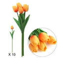 thumbnail image 2 of Deago 10 Pcs Artificial Tulips Flowers Real Touch PU Tulips Arrangement Bouquet for Home Room Office Party Wedding Decoration (Orange), 2 of 7