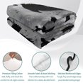 thumbnail image 4 of Quilts Queen Size Bedding Set, Black Crow Birds Lightweight Quilted Comforter, Abstract Spooky Grey Sky Wings Soft Reversible Bedspread Coverlet with Pillow Covers for All Season, 90" x 96", 4 of 9