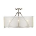 thumbnail image 1 of Golden Lighting 5019-3SF-S PW 20 in. Alyssa 3 Light Pewter Semi-Flush Ceiling Light, Damp, 1 of 1