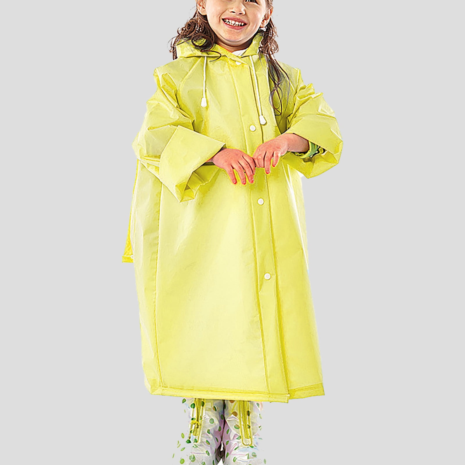 Amiley Kids Rainwear Boys Girls Children Hooded Jacket Rainsuit Rain Poncho Raincoat Long Rainwear 