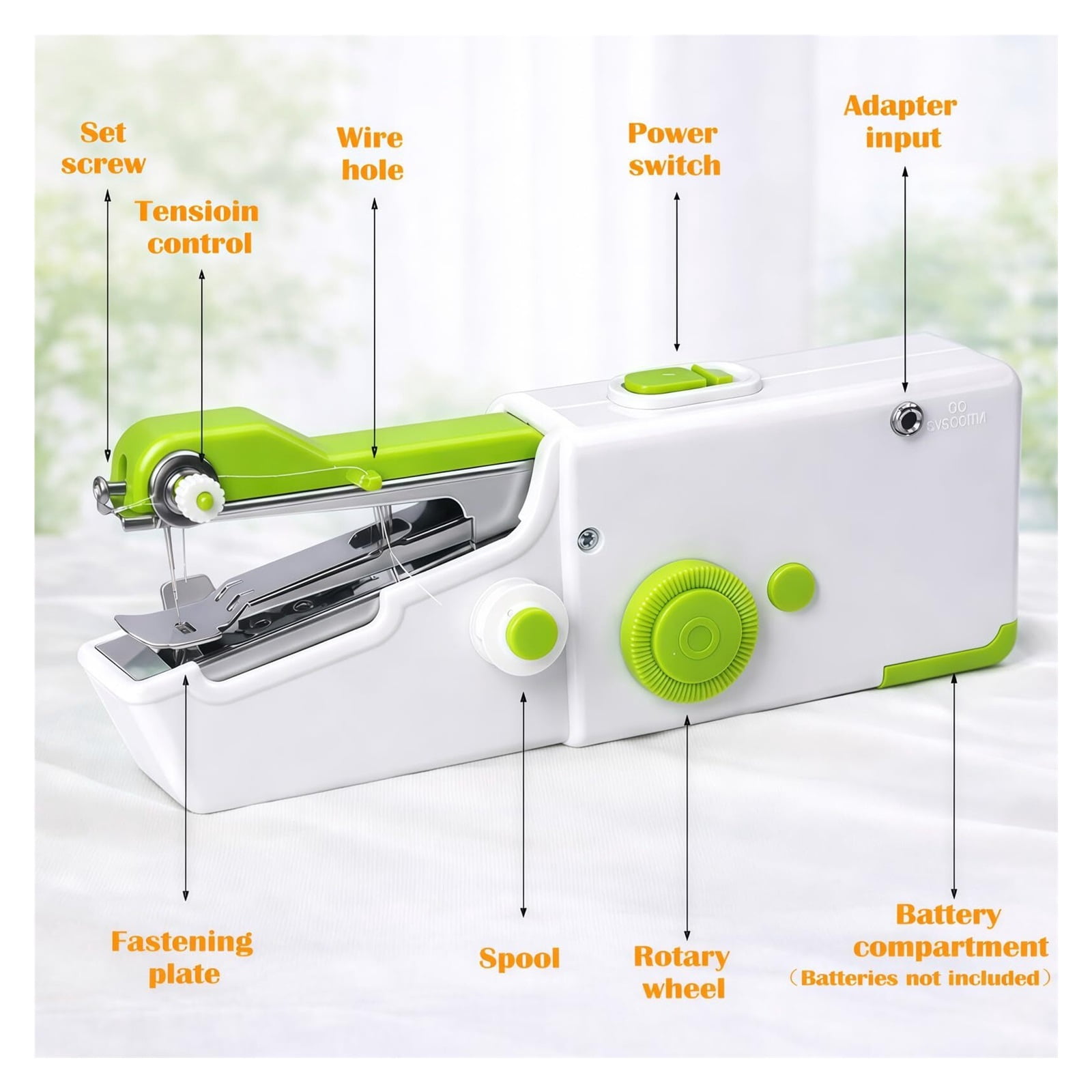 Portable Handheld Sewing Machine, Mini Rechargeable Sewing Tool for Beginners, Electric Handheld Sewing Kit, Easy Hemming & Stitching for Clothes, Pockets, and Pants, Travel-Friendly