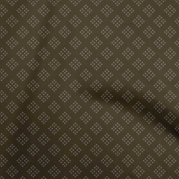oneOone Viscose Jersey Dark Brown Fabric Geometric Sewing Craft Projects Fabric Prints By Yard 60 Inch Wide