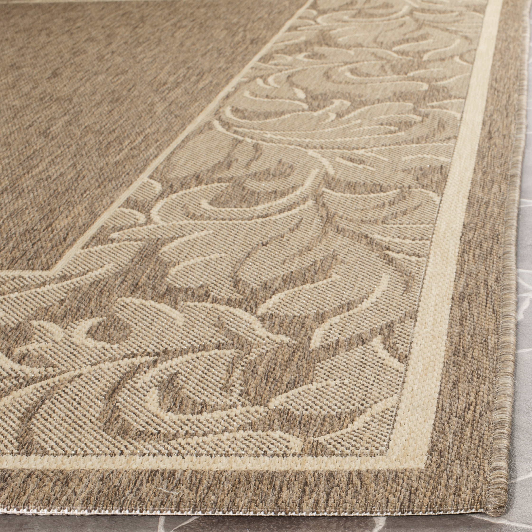 Safavieh Courtyard Steve Oriental Indoor/Outdoor Area Rug, Brown/Natural, 4' x 5'7"